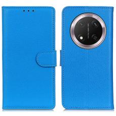  Honor Magic7 Lite Fodral Litchi L&auml;der Bl&aring; - Teknikhallen.se