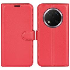  Honor Magic7 Lite Fodral Litchi L&auml;der R&ouml;d - Teknikhallen.se