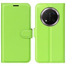  Honor Magic7 Lite Fodral Litchi L&auml;der Gr&ouml;n - Teknikhallen.se