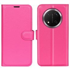  Honor Magic7 Lite Fodral Litchi L&auml;der Rosa - Teknikhallen.se