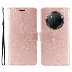  Honor Magic7 Lite Fodral Med Fj&auml;ril Tryck Ros&eacute;guld - Teknikhallen.se