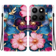  Honor 400 Smart Fodral L&auml;der Blue Gold Flower - Teknikhallen.se