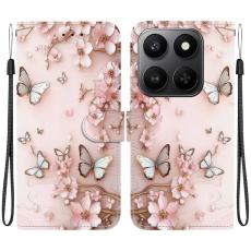  Honor 400 Smart Fodral L&auml;der Pink Butterfly - Teknikhallen.se