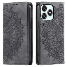  Honor X5c Plus Fodral Flip Mandala L&auml;der Gr&aring; - Teknikhallen.se