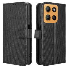  Motorola Moto G15 / G15 Power Fodral L&auml;der Svart - Teknikhallen.se