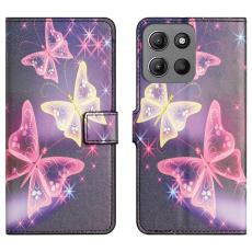  Motorola Moto G15 / G15 Power Fodral Med Tryck Fj&auml;rilar - Teknikhallen.se