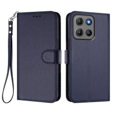  Motorola Moto G15 / G15 Power Fodral L&auml;der Bl&aring; - Teknikhallen.se