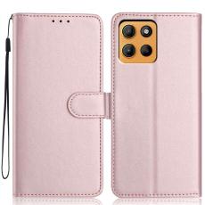  Motorola Moto G15 / G15 Power Fodral L&auml;der Ros&eacute;guld - Teknikhallen.se
