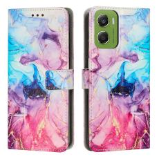  Motorola Moto G06 / G06 Power Fodral l&auml;der Marmor Rosa/Lila - Teknikhallen.se