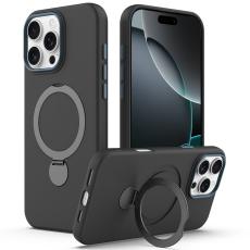  iPhone 16 Pro Max Skal MagSafe Kickstand Hybrid Svart - Teknikhallen.se