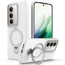  Samsung Galaxy S24 FE Skal MagSafe Kickstand Hybrid Vit - Teknikhallen.se