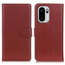  OnePlus 15R Fodral Litchi L&auml;der Brun - Teknikhallen.se