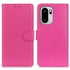  OnePlus 15R Fodral Litchi L&auml;der Rosa - Teknikhallen.se