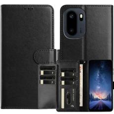  OnePlus 15R Fodral Multifunktionellt L&auml;der Svart - Teknikhallen.se