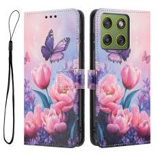  Motorola Edge 70 Fodral Med Tryck Rosa Blommor - Teknikhallen.se