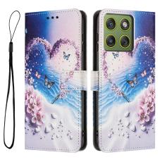  Motorola Edge 70 Fodral Med Tryck Hj&auml;rta / Fj&auml;rilar - Teknikhallen.se