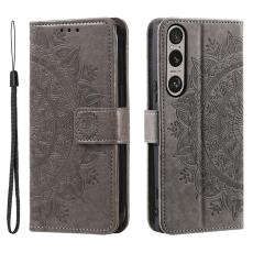  Sony Xperia 1 VII Fodral Mandala L&auml;der Gr&aring; - Teknikhallen.se