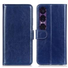  Sony Xperia 1 VII Fodral Crazy Horse L&auml;der Bl&aring; - Teknikhallen.se