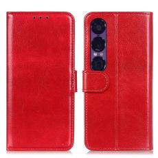  Sony Xperia 1 VII Fodral Crazy Horse L&auml;der R&ouml;d - Teknikhallen.se