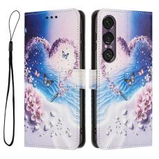  Sony Xperia 1 VII Fodral Med Tryck Hj&auml;rta / Fj&auml;rilar - Teknikhallen.se