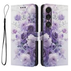  Sony Xperia 1 VII Fodral Med Tryck Lila Rosor - Teknikhallen.se