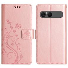  Sony Xperia 10 VII Fodral Med Blommigt Tryck Ros&eacute;guld - Teknikhallen.se