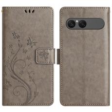  Sony Xperia 10 VII Fodral Med Blommigt Tryck Gr&aring; - Teknikhallen.se