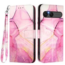  Sony Xperia 10 VII Fodral L&auml;der Marmor Rosa - Teknikhallen.se