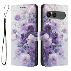  Sony Xperia 10 VII Fodral Med Tryck Lila Rosor - Teknikhallen.se
