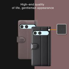  Sony Xperia 10 VII Fodral Premium &Auml;kta L&auml;der Brun - Teknikhallen.se