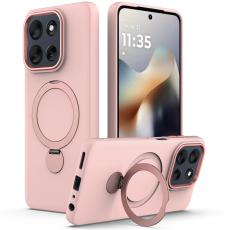  Motorola Edge 60 Pro Skal MagSafe Kickstand Hybrid Rosa - Teknikhallen.se