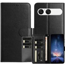  Sony Xperia 10 VII Fodral Multifunktionellt L&auml;der Svart - Teknikhallen.se