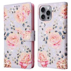  iPhone 16 Pro Max Fodral RFID L&auml;der Rosa Blommor - Teknikhallen.se