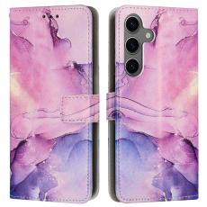  Samsung Galaxy A26/A17/A16 Fodral L&auml;der Marmor Lila - Teknikhallen.se