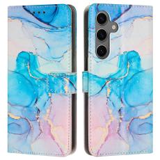  Samsung Galaxy A26/A17/A16 Fodral L&auml;der Marmor Rosa / Gr&ouml;n - Teknikhallen.se