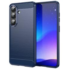  Samsung Galaxy S26 Skal Borstad St&aring;l Textur Bl&aring; - Teknikhallen.se