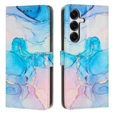 Samsung Galaxy S26 Fodral L&auml;der Marmor Rosa / Gr&ouml;n - Teknikhallen.se
