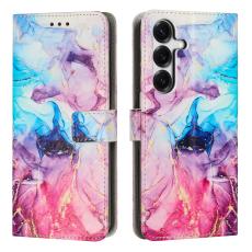  Samsung Galaxy S26 Fodral L&auml;der Marmor Rosa / Lila - Teknikhallen.se