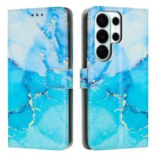  Samsung Galaxy S26 Ultra Fodral L&auml;der Marmor Bl&aring; / Gr&ouml;n - Teknikhallen.se