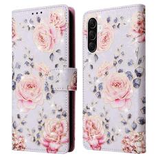  Samsung Galaxy A37 5G Fodral RFID L&auml;der Rosa Blommor - Teknikhallen.se