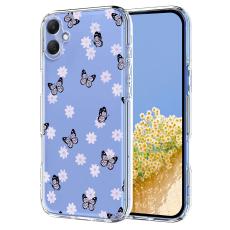  Samsung Galaxy A07 4G Skal Med Tryck Fj&auml;rilar / Blommor - Teknikhallen.se