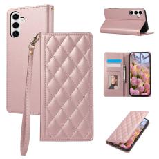  Samsung Galaxy S26 Fodral RFID Rhombus L&auml;der Ros&eacute;guld - Teknikhallen.se