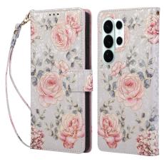  Samsung Galaxy S26 Ultra Fodral RFID L&auml;der Rosa Blommor - Teknikhallen.se
