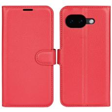 Google Pixel 10a Fodral Litchi L&auml;der R&ouml;d - Teknikhallen.se