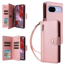  Google Pixel 10a Fodral Med Kortfack L&auml;der Ros&eacute;guld - Teknikhallen.se
