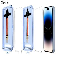  iPhone 14 Pro Max 2-PACK Sk&auml;rmskydd Helt&auml;ckande H&auml;rdat Glas - Teknikhallen.se