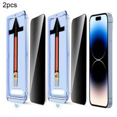  iPhone 14 Pro 2-PACK Sk&auml;rmskydd H&auml;rdat Glas Privacy - Teknikhallen.se