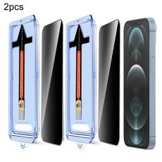  iPhone 12 Pro Max 2-PACK Sk&auml;rmskydd H&auml;rdat Glas Privacy - Teknikhallen.se