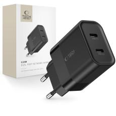 Tech-Protect Tech-Protect 20W PD 2x USB-C V&auml;ggladdare Svart - Teknikhallen.se