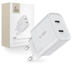 Tech-Protect Tech-Protect 20W PD 2x USB-C V&auml;ggladdare Vit - Teknikhallen.se